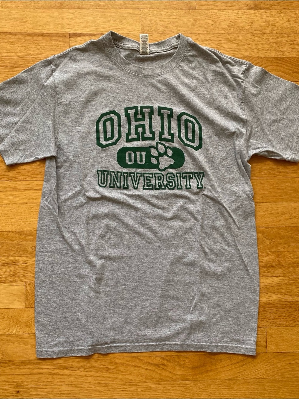 Ohio University Gray T-Shirt with Green Print